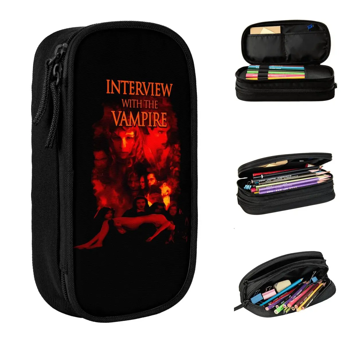 Interview With The Vampire Movie Pencil Case Fun Pen Holder Bag for Student Large Storage School Supplies Gifts Pencilcases