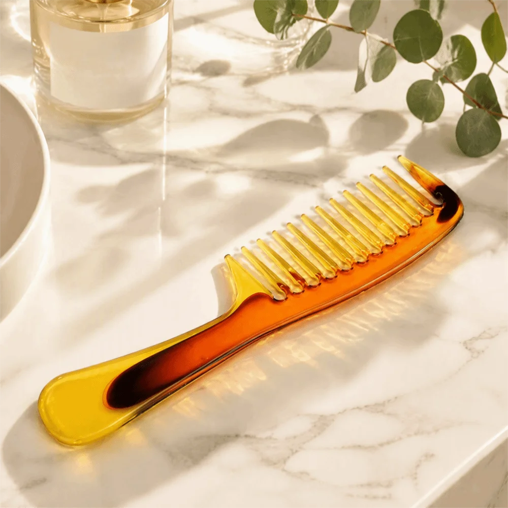 5PCS Convenient Round Handle Detangling Combs Smooth Plastic Unbreakable Design Wide Tooth Comb Travel Hair Comb Shower Use