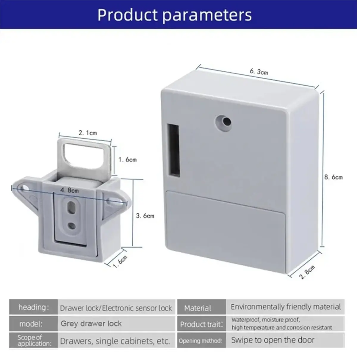 

Умный цифровой RFID-замок для мебели - установка без сверления, доступ по карте-ключу B