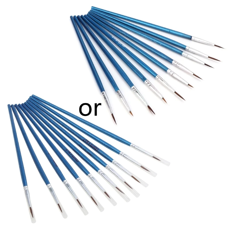 10 Chiếc Lông Nylon Nghệ Sĩ Cọ Sơn Acrylic Màu Nước Tròn Mỹ Tay Điểm Đầu