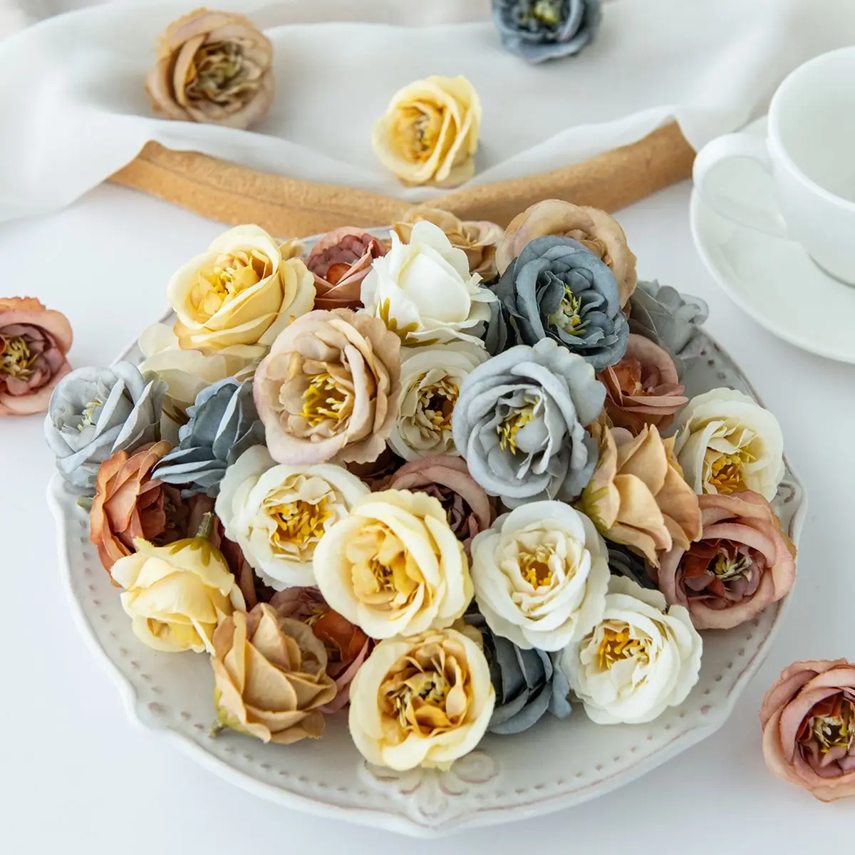 

5/10pcs Artificial Flower Rose Head Diy gift candy box Christmas Home festival Outdoor Garden wall Decor Wedding bridal bouquet