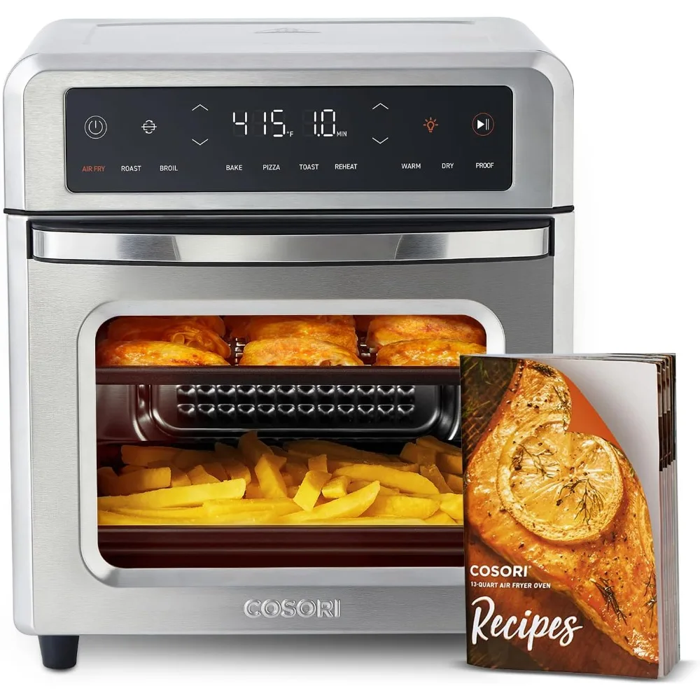 

Air Fryer Toaster Oven, 13 Qt Airfryer Fits 8" Pizza, 11-in-1 Functions with Rotisserie, Dehydrate, Dual Heating Elements