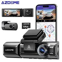 Upgrade AZDOME Car DVR M550 Pro 4K Dash Cam 3 Cameras (Free 64G TF) Front/Cabin/Rear Cam GPS WiFi Night Vision Parking Monitor