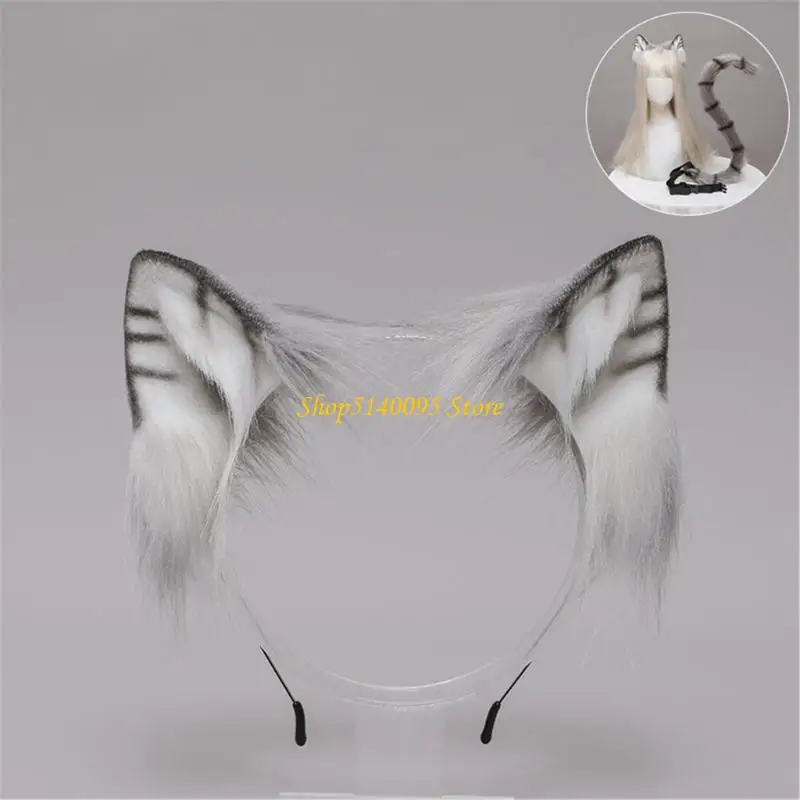 DXAE – oreilles chat réglables, accessoire pour cheveux, bandeaux en peluche, couvre-chef Costume pour adulte