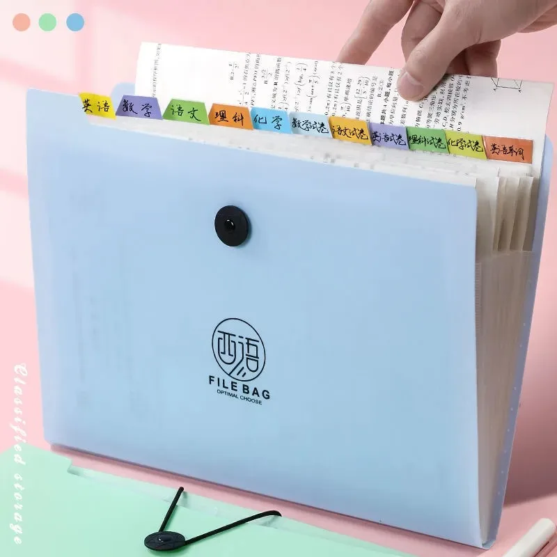 Small Expanding File Folder With 12 Pockets Receipt Organizer Folder Accordion Folder Office Document  PP Wallet Case Waterproo