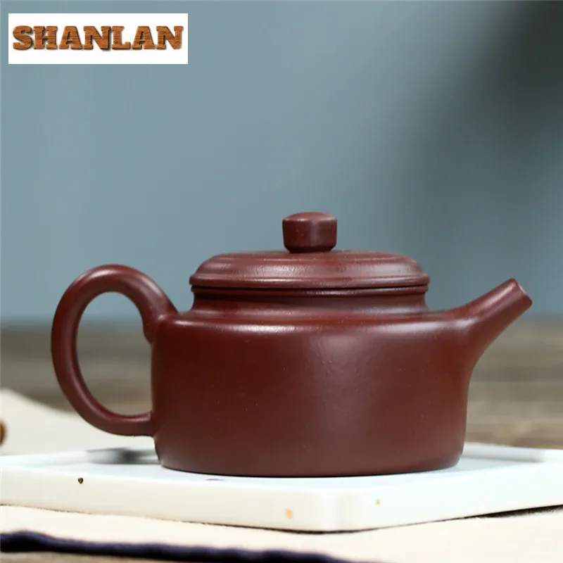 260ml High-end Yixing Purple Clay Teapots Handmade Dezhong Pot Raw Ore Purple Zhu Mud Tea Brewing Kettle Chinese Zisha Tea Set