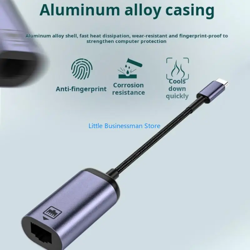 Typ-C-auf-RJ45-Ethernet-Adapter, USB-C-auf-RJ45, unterstützt Ethernet-Netzwerke M76A – Detail 4