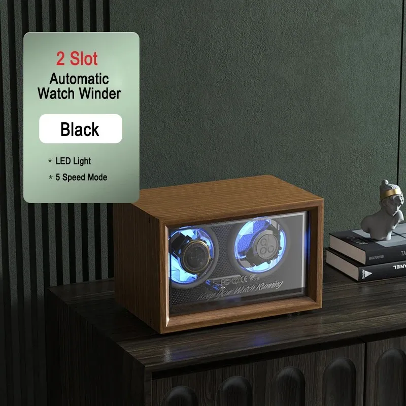IBBETON Luxe Houten Watch Winder High-End 2 4 6 Slots Automatische Horloges Doos Met Mabuchi Mute Motor Horloge kast Klok Opslag