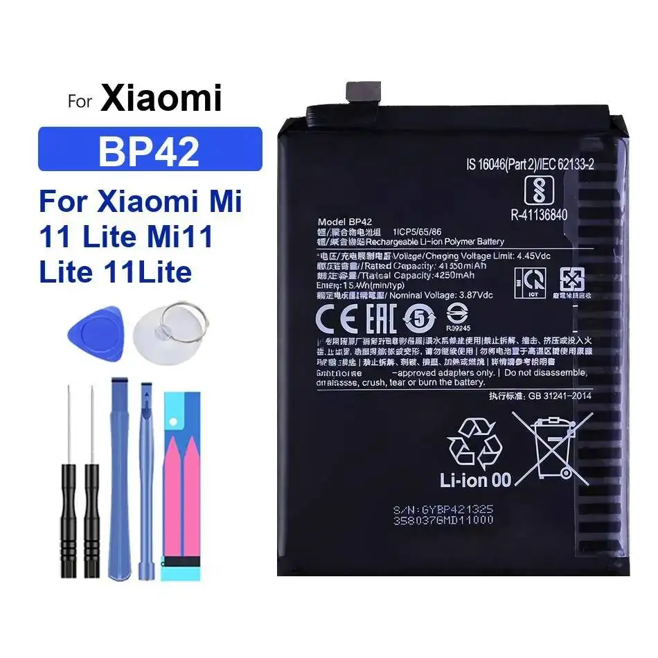 

4250Mah Mobile Phone Battery For Xiaomi MI 11 Lite Mi11 11Lite BP42 High-Efficiency