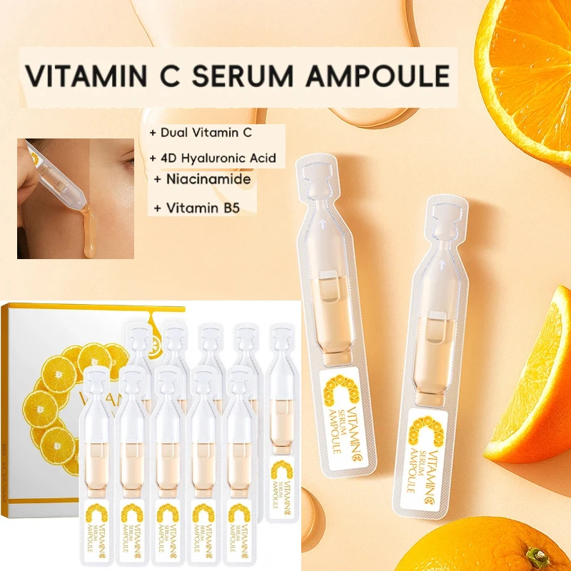 Suero de ampolla de vitamina C, 2ml x 10, hidrata firme, niacinamida, mejora la piel opaca, calma, hidrata para todo tipo de piel, suero portátil