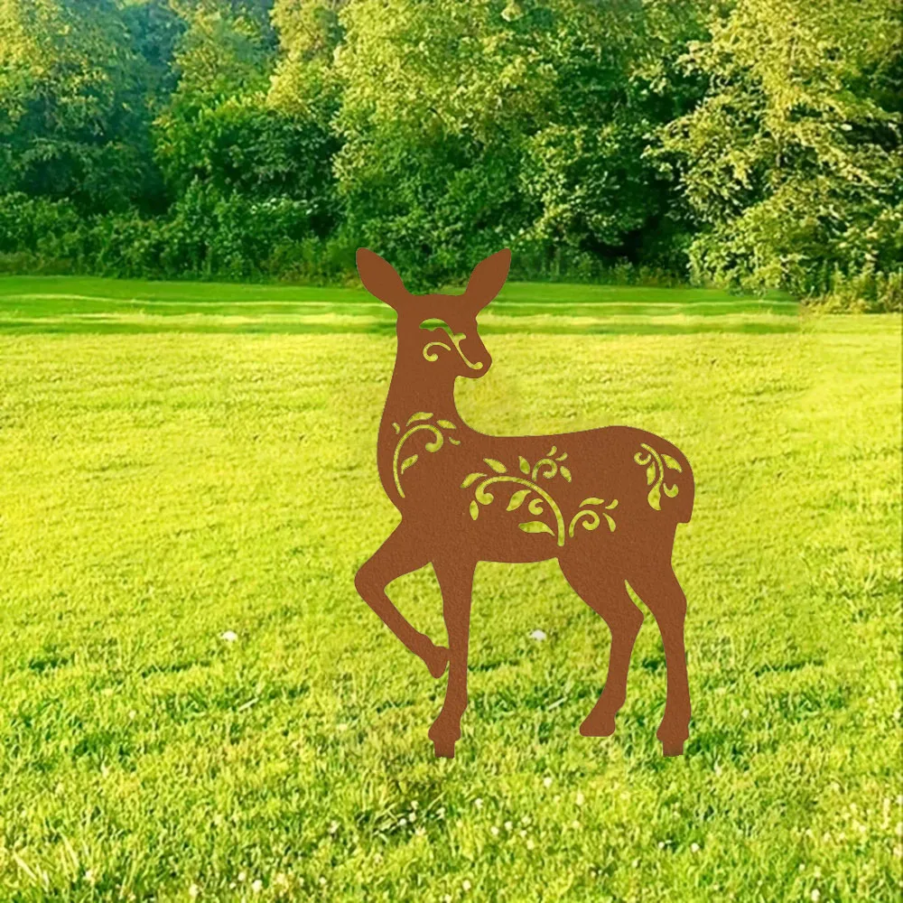 Mesmerizing Beautiful Metal Deer Stake Art – Hypnotize Your Patio with Deer Charm. Fascinating for Garden Parties