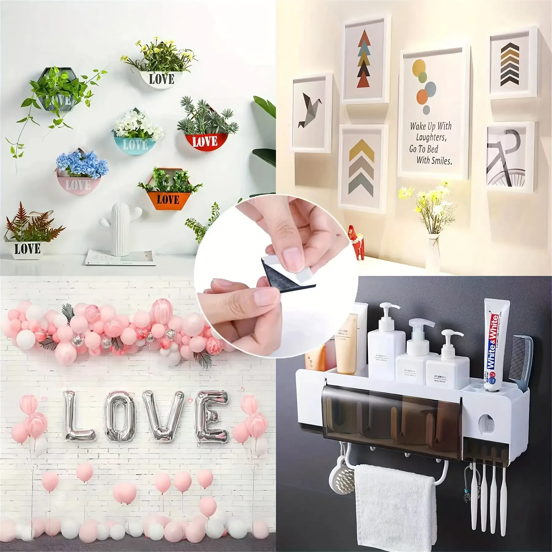 120pcs Super Strong Double-sided Tape Black Self-adhesive Double-layer Foam Rectangular Square Round For Wall Floor Door