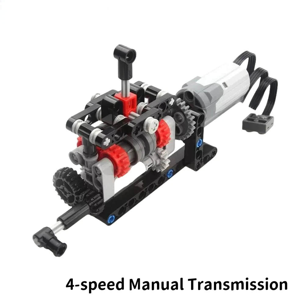 MOC-caja de cambios de 4 velocidades de alta tecnología, modelo DIY, Kit de transmisión Manual, Motor M 8883, funciones de potencia, bloques de construcción, montar ladrillos