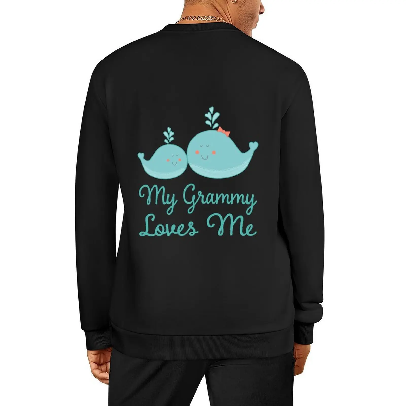 

My Grammy Loves Me Whale Grandchild Pullover men clothing tracksuit men fashion men graphic sweatshirts