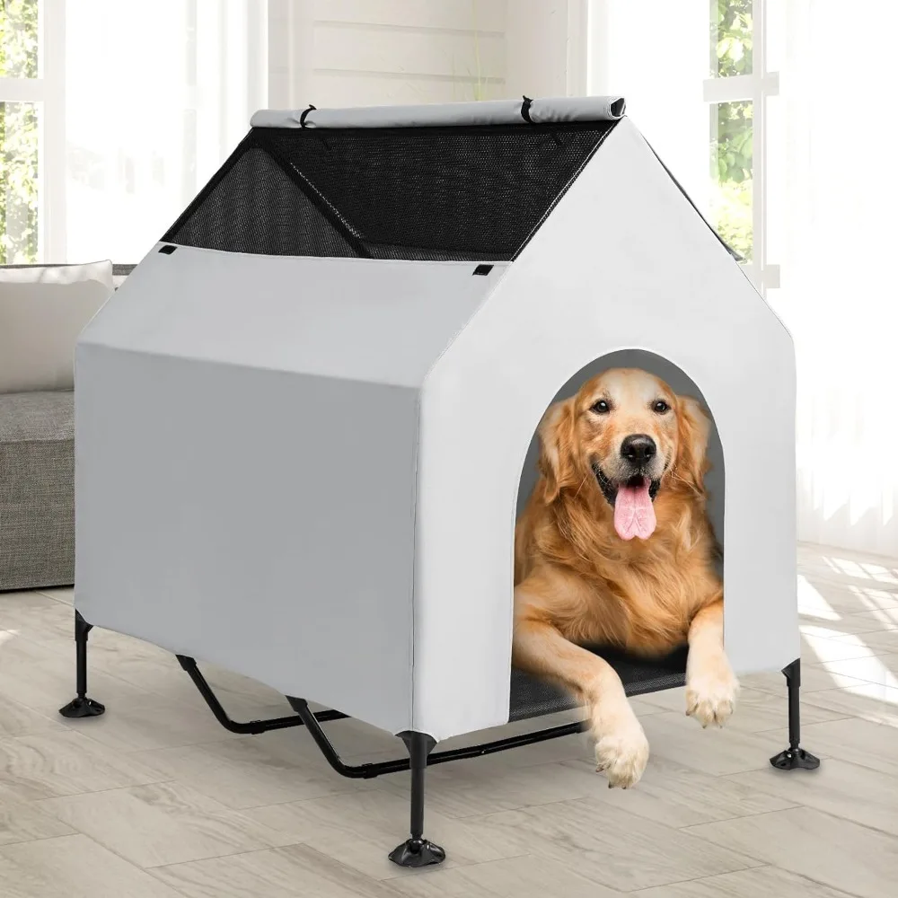 

2 in 1 House for Large Dogs Outside & Elevated Dog Bed,Waterproof Dog House for Indoor & Outdoor Use, Portable Pet House