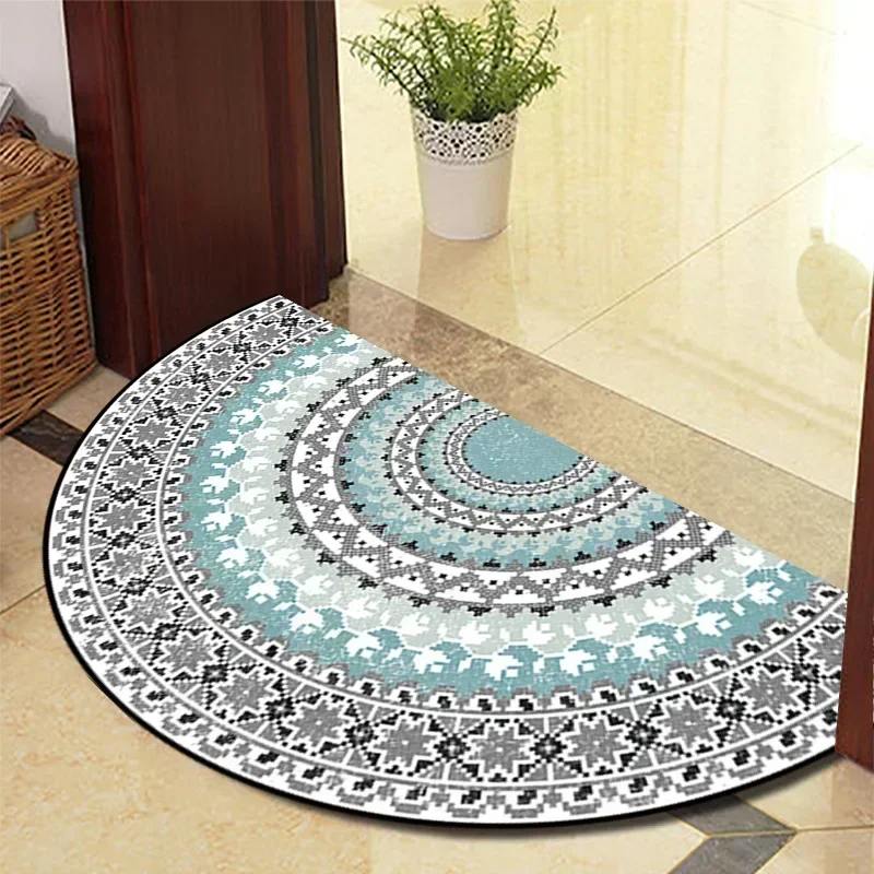 Retro Door Rug Semi-circular Floor Mat European Style Carpet for Living Room Indoor Door Entrance Mats Home Decor  Alfombra