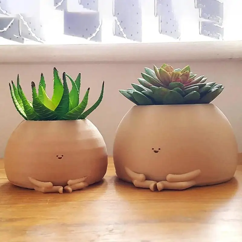 

Super Cute Sitting Yoga Flowerpot Resin Seated Yoga Pose Flower Pots Weather-Resistant Tabletop Planter For Gardens Shelves