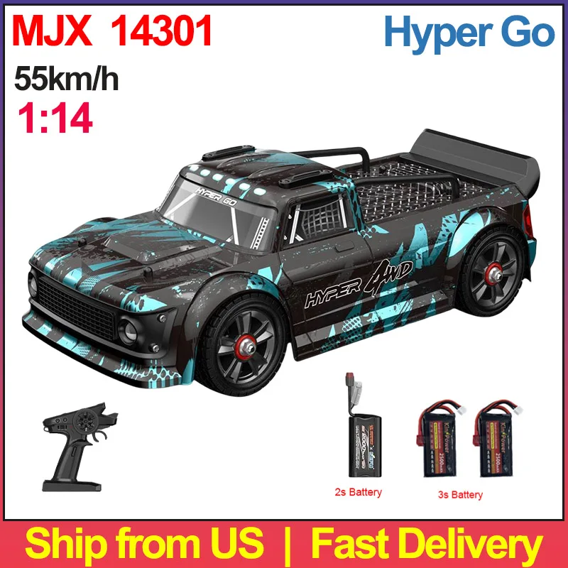 

MJX 14301 1/14 Hyper Go Racing Car Brushless 4WD off-road Remote Control Cars 55km/h High Speed Drift Ship from US