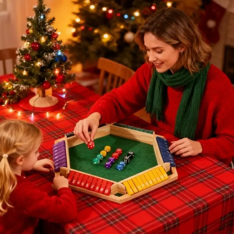 Bảng trò chơi chiến lược toán học bằng gỗ 6 mặt có thể đảo ngược Bảng số dành cho giải trí gia đình và học tập giáo dục A2UB