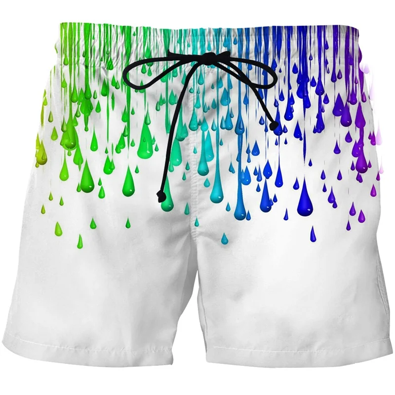 Slip de plage coloré en 3D pour homme, short de bain, pantalon cool, décontracté, confortable, skateboard, sport, été