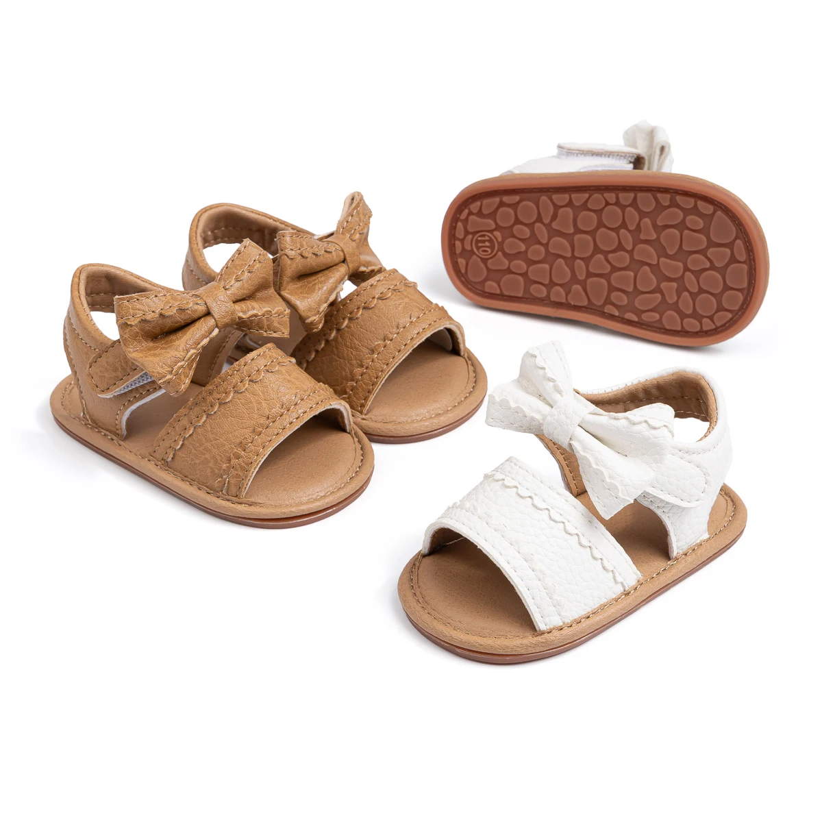 

Summer Newborn Baby Shoes Retro Leather Casual Open Toe Sandals Lace Bowknot Party Princess Shoes Toddler First Walkers