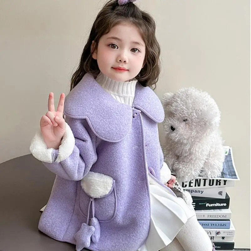 

Winter 2026 New Cartoon Fashion Medium To Long Warm Thick Coat Sweet Soft Comfort Tops Gifts Girls' Kawaii Anie Coat Autumn