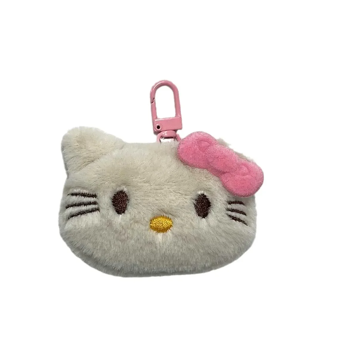 LLavero de peluche Kawaii Sanrio blanco y negro para niña, bonito banderín de mochila de dibujos animados, muñeco de peluche decorativo para niños, regalos de juguete