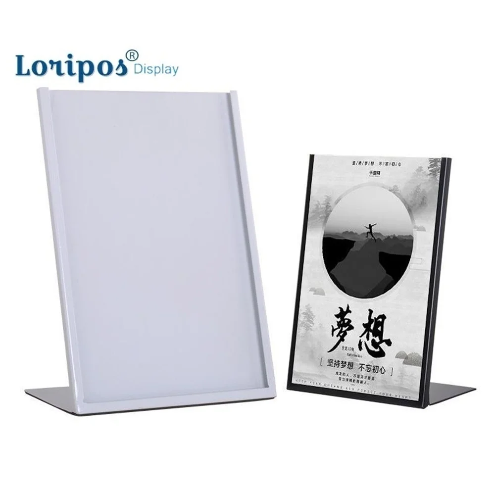 

Photo Frame Metal Corners A4 Promotional Menu Display Table Sign Rack Desktop Poster Frame Stand Restaurant Menu Holder Stand