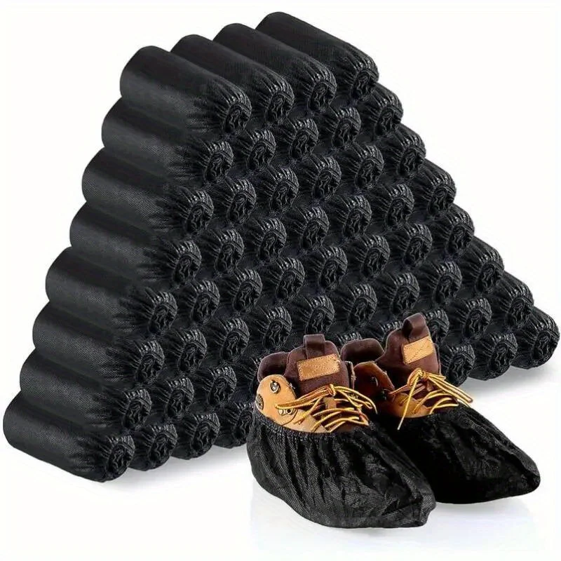 100 Stück Einweg-Schuhüberzüge, rutschfeste Fußabdeckungen, Überschuhe, Vlies-Fußschutz für Boden, Innenbereich, Schuhe, Zuhause