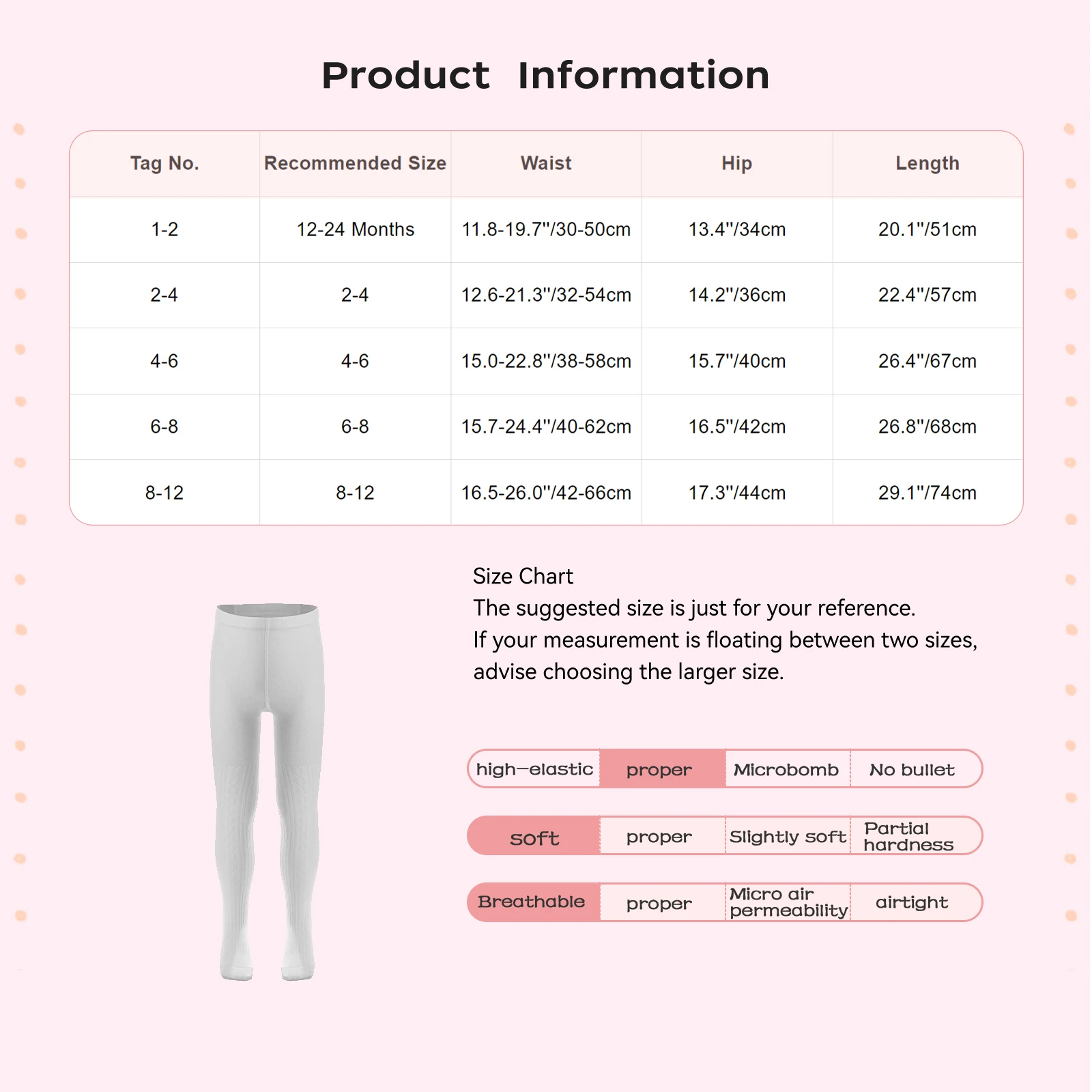 Kids Girls Cable Knit Cotton Tights Pantyhose Spring Autumn Solid Color Footed Leggings for Party Holiday Ballet Dance 1-12Y