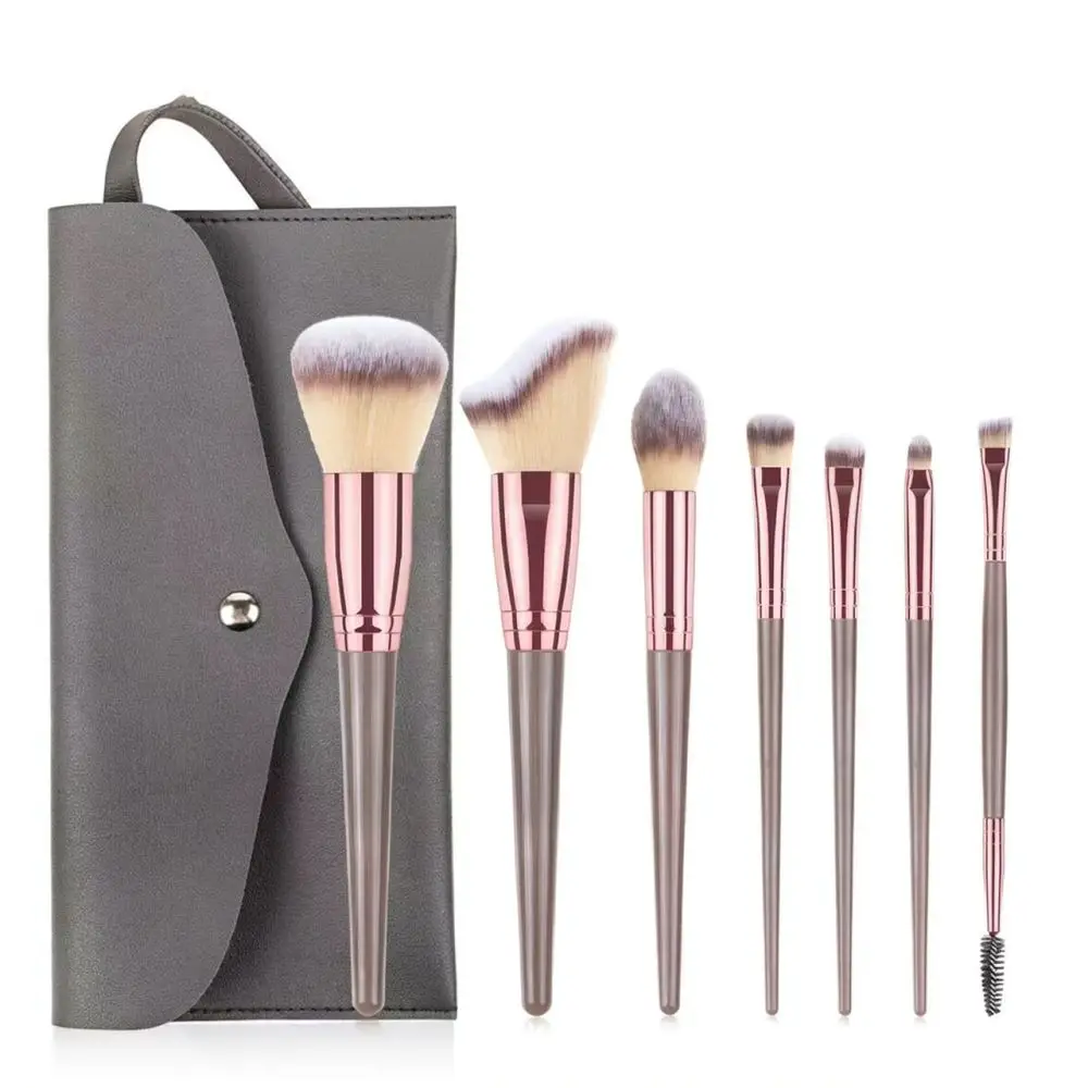 Essential Champagne Gold Makeup Brush Set Soft Synthetic Fiber Cosmetic Tools For Foundation Eye Blending Beauty Routine