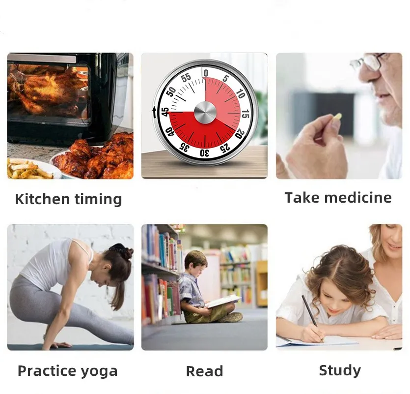 Mechanical Manual Digital Timer Magnetic Kitchen Timer Cooking Study Fitness Countdown Alarm Clock Gadget Kitchen Accesories