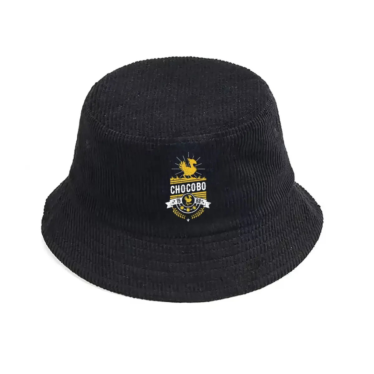 

Chocobo logo with bird and text in a fantasy - and - gaming - themed design Fisherman Hat Winter Cap