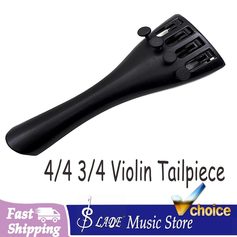Violin-Saitenhalter-Set 3/4 4/4 Zoll Aluminiumlegierung Saitenhalter 4 Feinstimmer & Saitenhalterseil-Set für Geige Violine für Saiteninstrumente