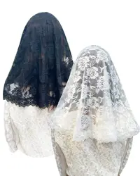 Lace Mantilla Veil Soft and comfortable Spanish Style Rose Lace Veil Head Covering 2025