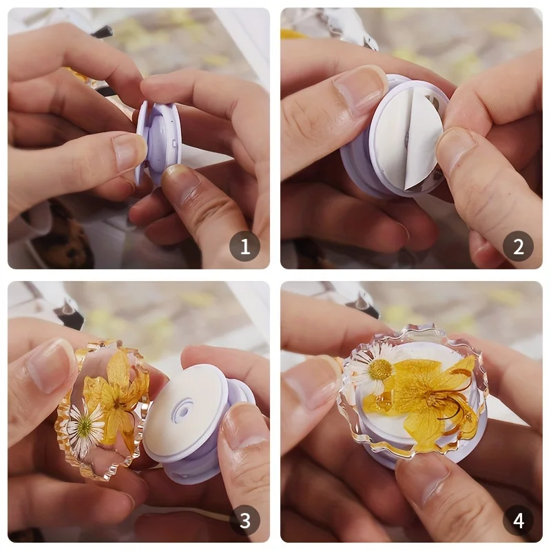 11Pcs, Irregular Phone Holder Molds DIY Resin Heart-Shaped and Round Silicone Mold Set, 1Pc Mold & 10Pcs Phone Holders, Full Set of Heart-Shaped Coasters, Hanging Pendants Silicone Molds, Reusable, High-Frequency Use, for Personal Use, Gift for Friends and Family, Creative Holiday Gifts. view 4