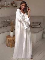 Mumaroho 2025 Women Autumn Winter Homewear Solid White Sleepwear Nightgown Pajama Nightdress Long Sleeve Loose Sleep Dress - Image 3