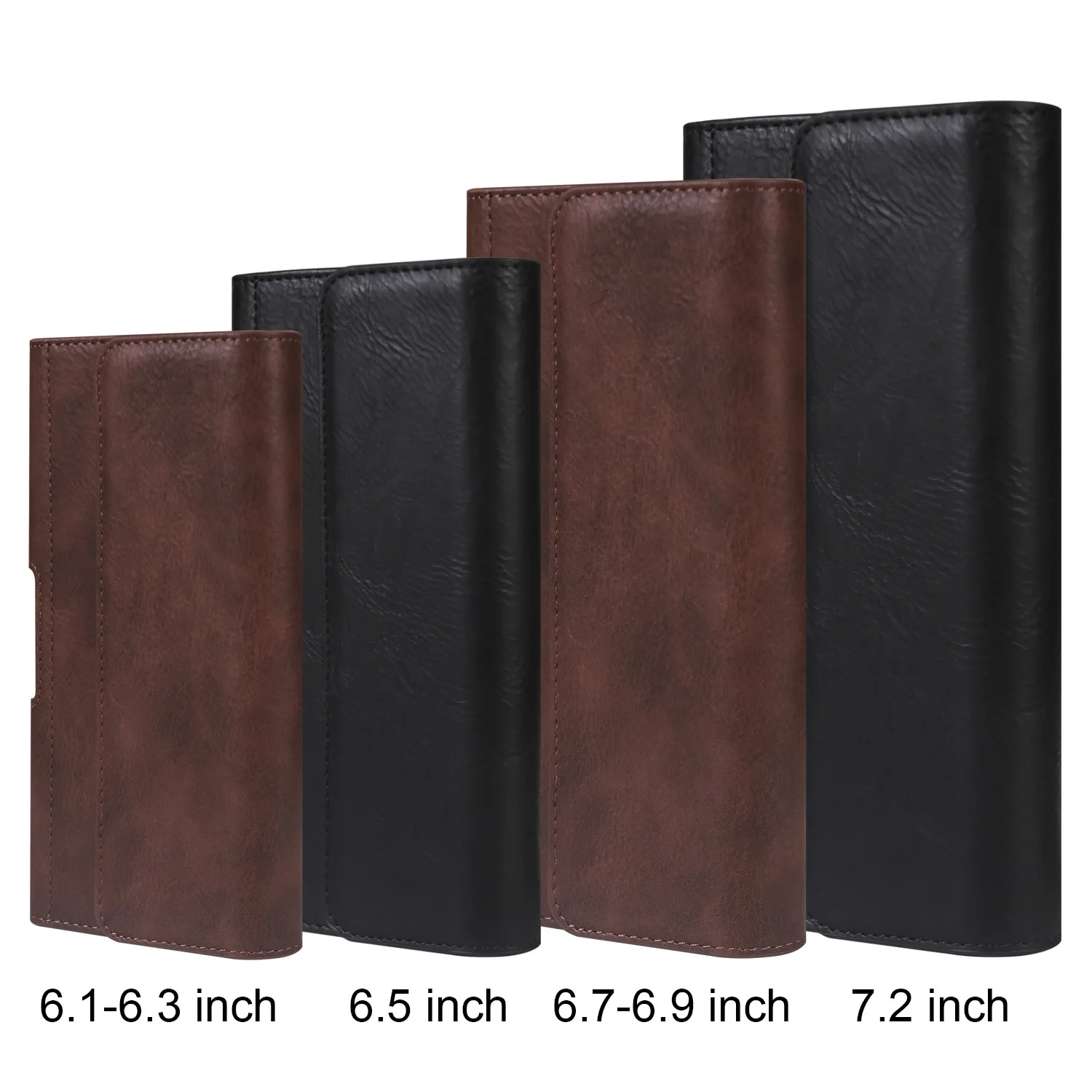 

PU leather flip cover mobile phone bag with belt, men's horizontal magnetic buckle multi-functional waist bag