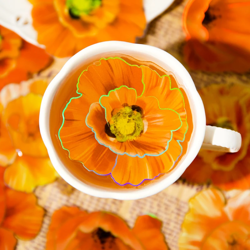 

10 шт. коллаж DIY декоративная ручная палатка цветок молочная наклейка ПЭТ высеченный растительный материал наклейки цветущие 4 типа