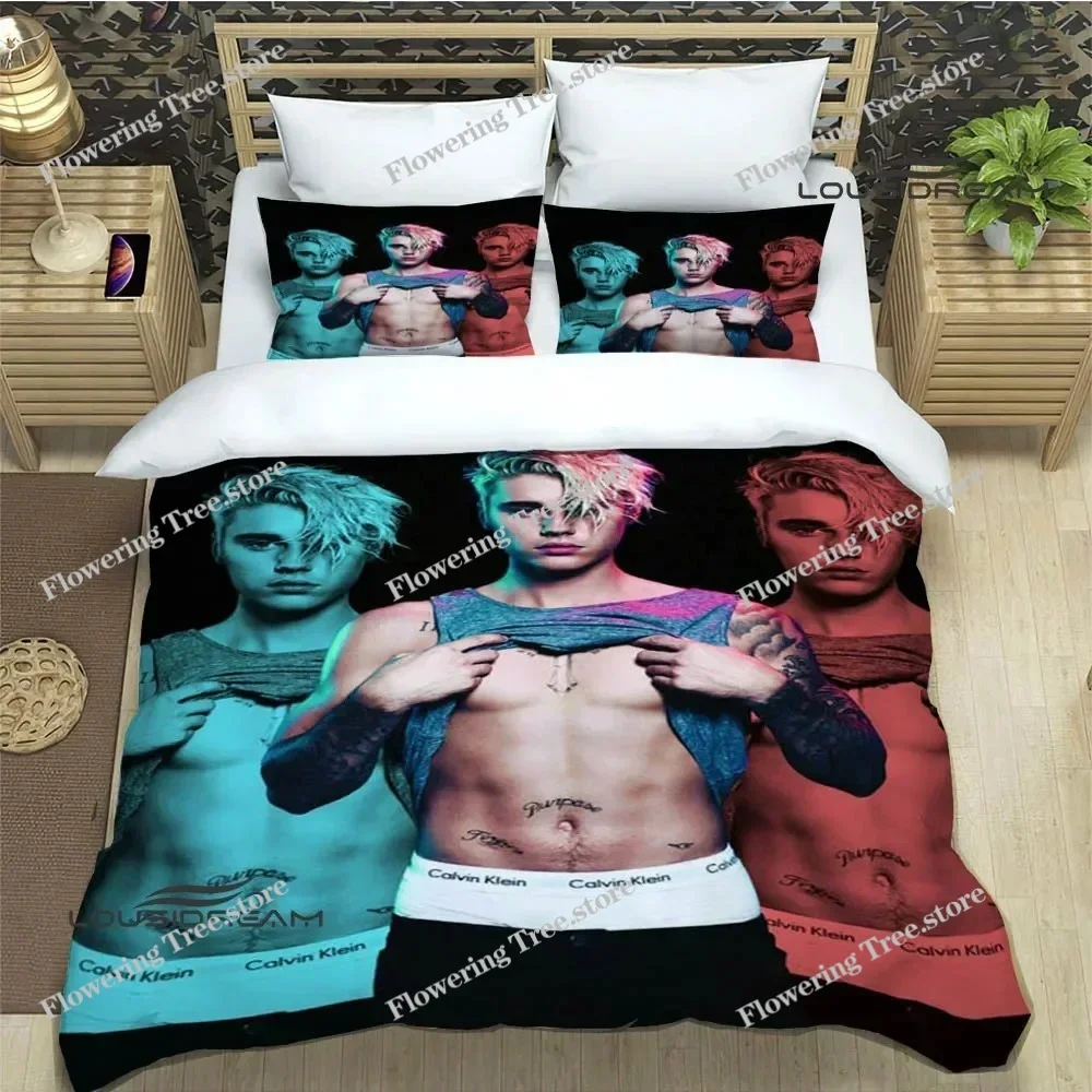 

Star Justin Bieber Printed Bedding Sets Exquisite Bed Supplies Set Duvet Cover Comforter Set Bedding Set Luxury Birthday Gift