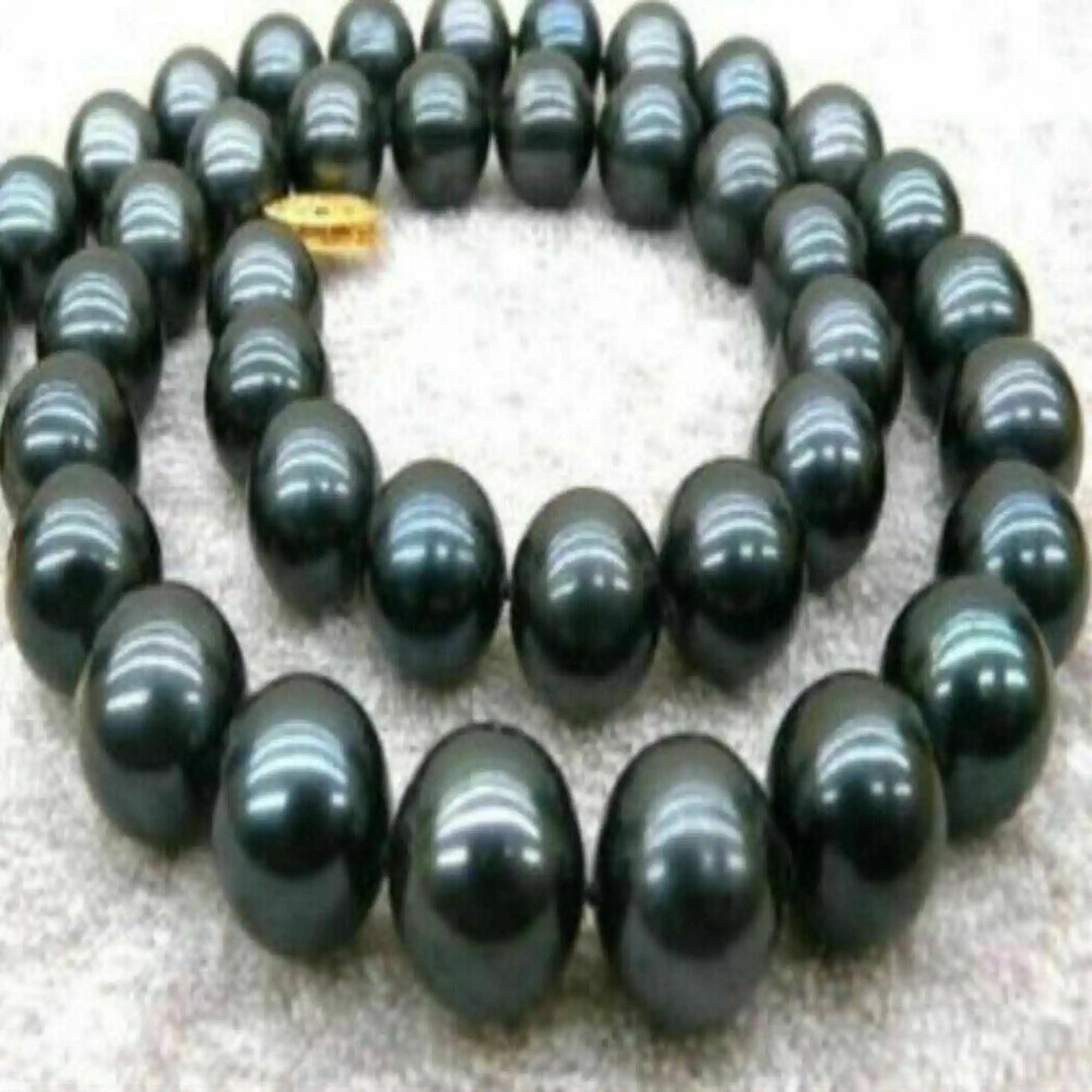 

9-10mm natural Tahiti black pearl 14k yellow Gold necklace Wrist Pray Gift Chain Lucky Cuff Chakra Inspiration Healing Beaded