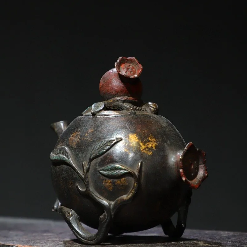 Hand-Cast Premium Pure Copper Pomegranate Incense Burner - 5.9