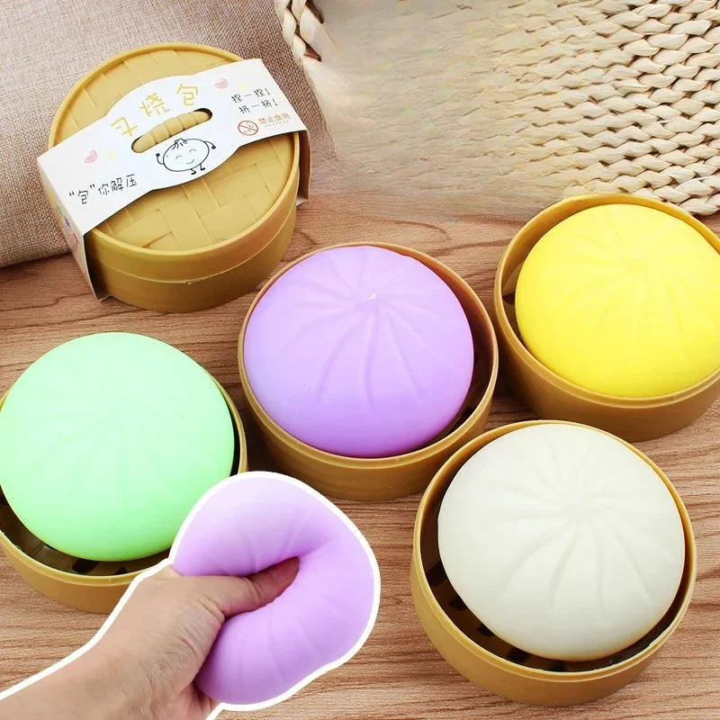 

2026 New Colorful Glitter Dumpling Mystery Box Colorful Food Squishy Sensory Fidget Toy Anti Stress Squeeze