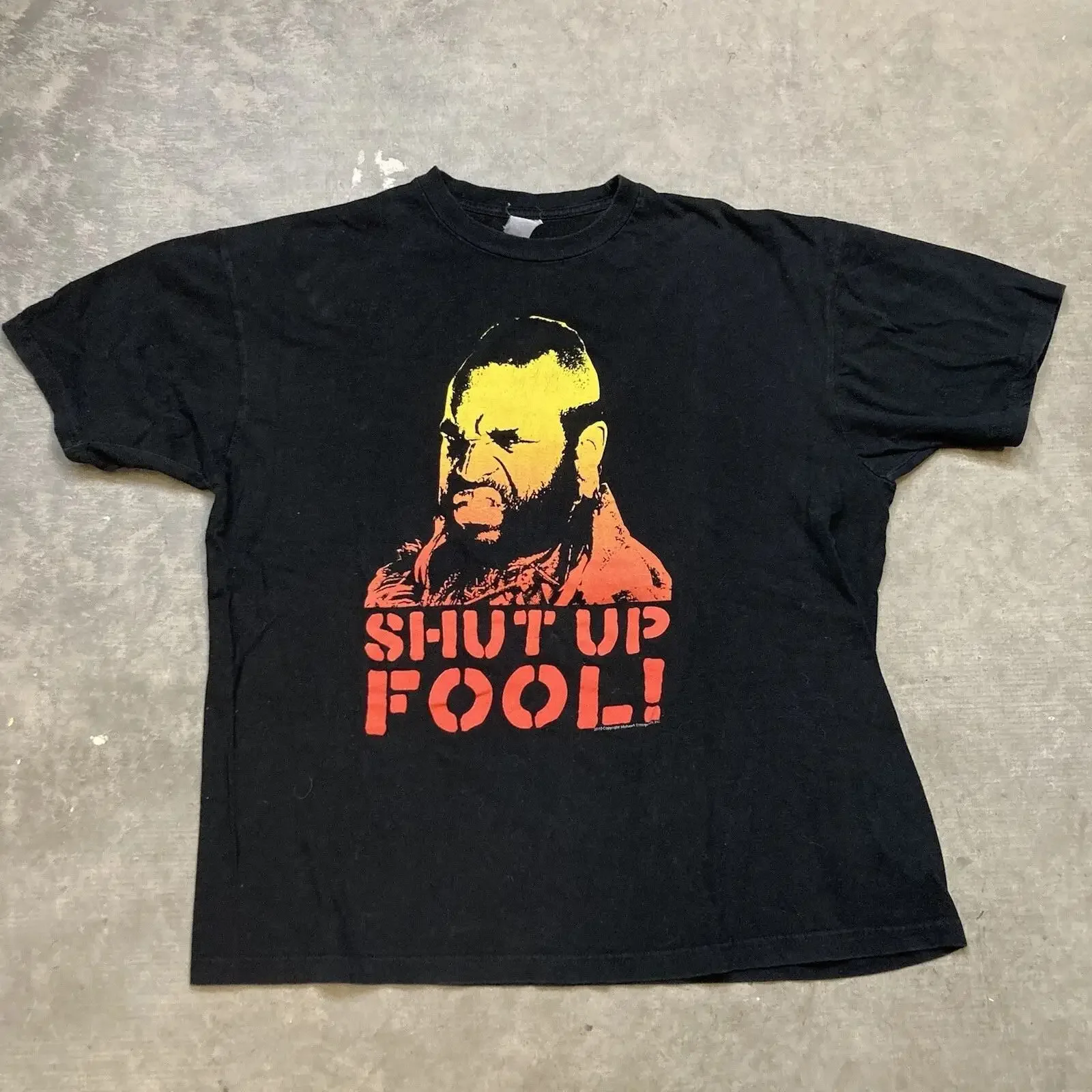 Mr T Shirt L 00s Y2k A Team Shut Up Fool Funny Humor Wrestler Boxer vintage Washed fashion Soft Casual Breathable Versatile