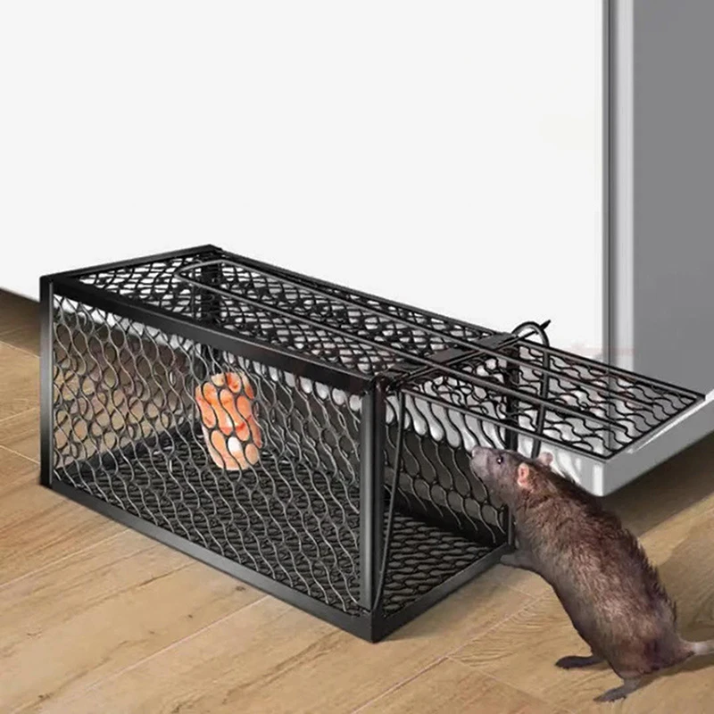 Smart Self-locking Mousetrap Safe Firm Iron Net Household Mouse Catcher Metal Reusable Humane Indoor Outdoor Rat Trap Rat Cage