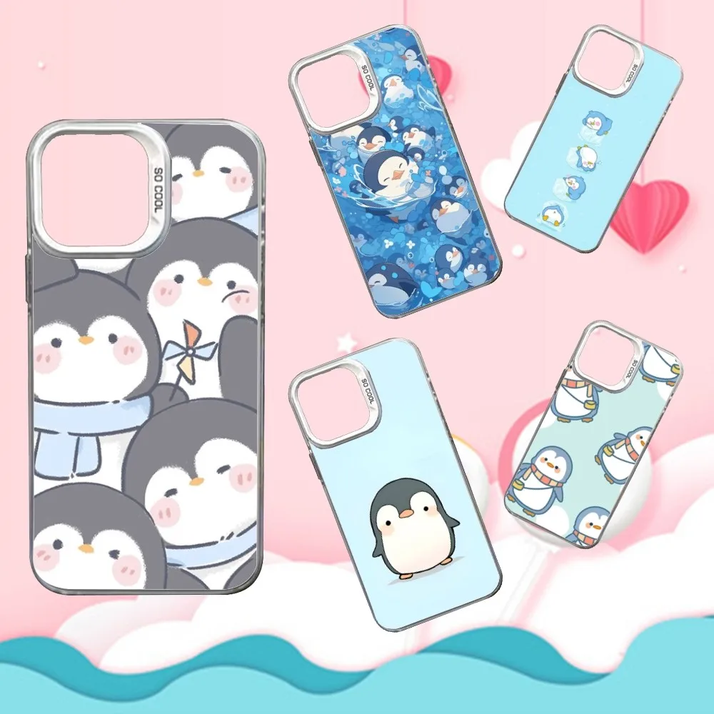 

Penguin Kawaii Cute Cartoon Phone Case For iPhone 16,15,14,13,12,11,Mini,Pro,SE,MAX White Matte Shockproof Cover