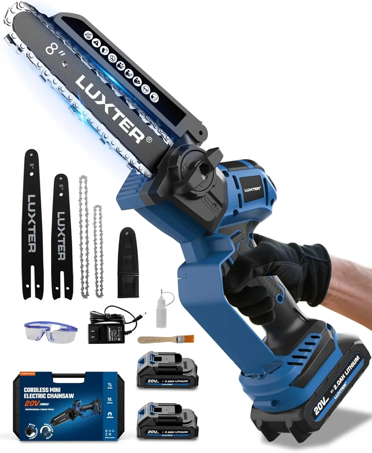 

Mini Chainsaw Brushless 8 & 6 Inch Compatible with Makita Batteries, Lightweight for Trimming Wood Cutting Gardening Power Tool