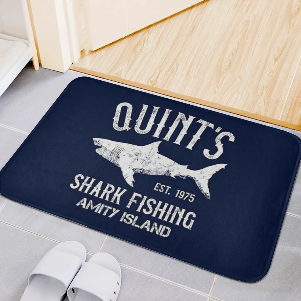 

Quint's Shark Fishing - Amity Island 1975 Living Room Rug Carpet Flannel Slip Mat Aesthetic Room Decoration