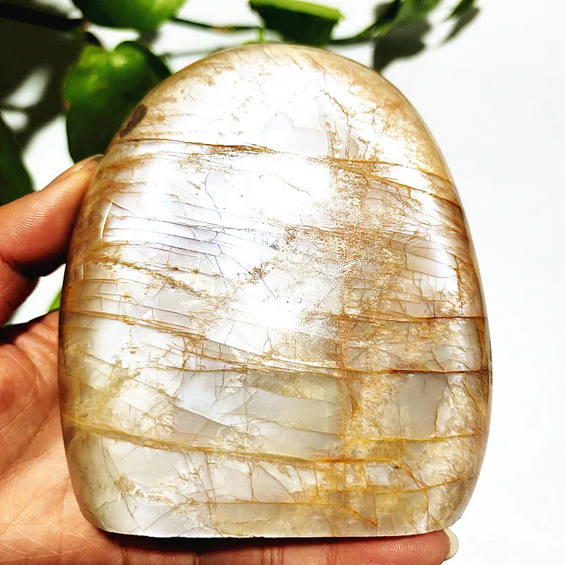 

Natural Stone Orange Moonstone Crystal Shinning Desk Ornaments Witchcraft Spiritual Meditation Feng Shui Reiki Room Decoration