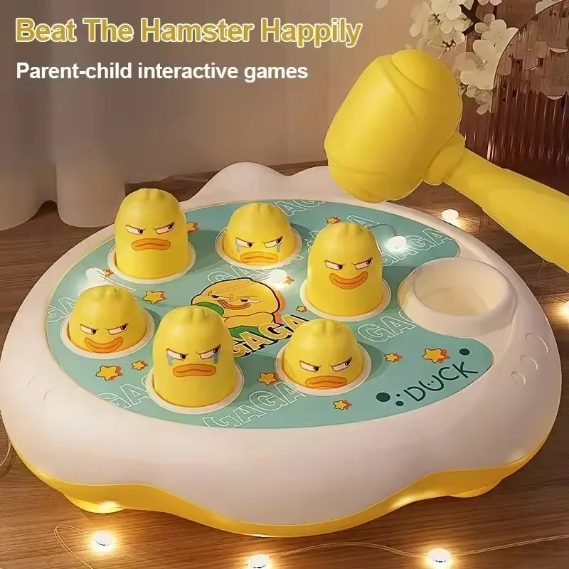 لعبة أطفال على شكل بطة/ضفدع/خنزير لعبة تعلم مونتيسوري ألغاز تعليمية هدية لمدة 12 24 شهرًا طفل صبي/فتاة بمطرقة